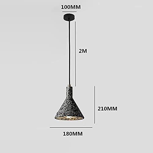 Lustre industriel en ciment RLKHXBS plafonnier noir pour cuisine - 2