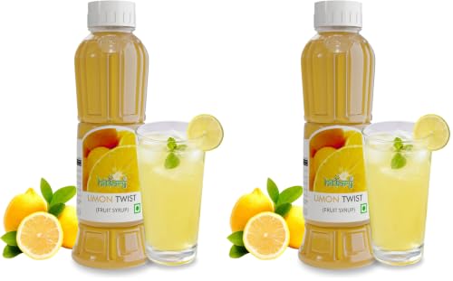 Image of Hitkary Limon Twist Syrup 700 ml | Zesty Lemon Drink Concentrate | Refreshing Summer Cooler | Ideal for Mocktails, Soda & Refreshing Drinks (Pack of 2)