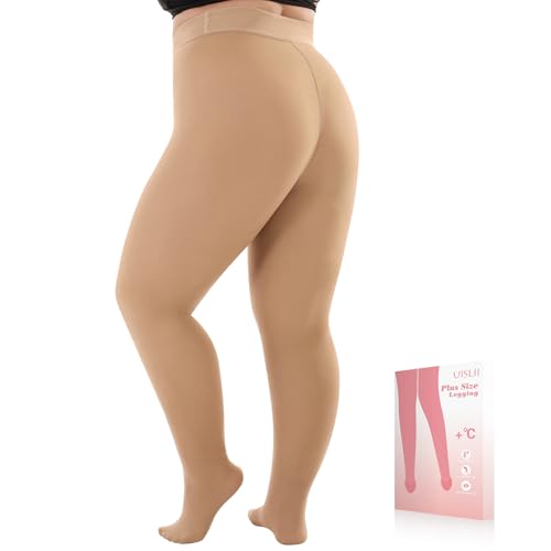 Image of UISLII Plus Size Fleece Lined Tights for Women