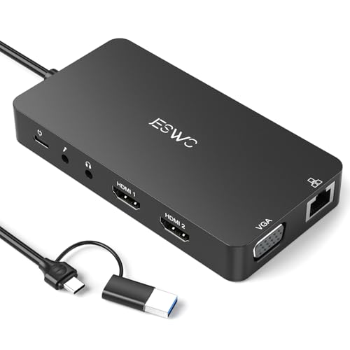 USB 3.0 Docking Station, JESWO 11-in-1 USB Laptop Docking Station