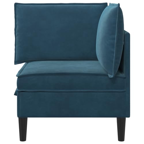 Sillón acolchado individual de terciopelo azul para crear un rincón de lectura cómodo en salón 7