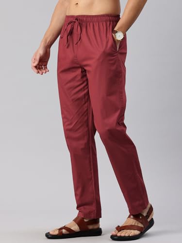 Image of Majestic Man Men's Regular Fit Mid Rise Casual Style Pure Cotton Pyjama Bottom