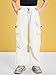 Haloumoning Boys Baggy Cargo Pants Casual Loose Fit Parachute Pant Fashion Harem Joggers with Pockets White