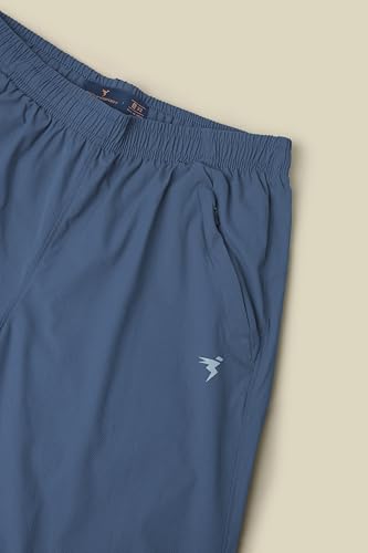 Image of TECHNOSPORT Men Mid Rise Regular Fit Solid Stretchable Joggers, Techno Dry for Regular Use and Sports