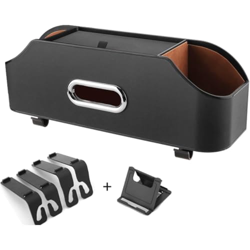 REENEW車用多機能収納ボックス ティッシュケース ドリンクホルダー に適用 トヨタ 新型アルファード 40系 2024年6月〜現行 車用シートバック収納ボックス 後部座席収納 PUレザー 防水 防汚 取り付け簡単 車内収納 車用品 ティッシュケース 車