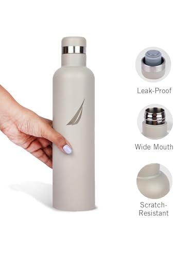 Image of NAUTICA Premium Leak-Proof Insulated Water Bottle - 1pc (Yacht)| 750ml | Stainless Steel Flask with 24 Hours Temperature Retention | Ideal for Travel, Gym, Office Use Oreo Big Solid-peachborn