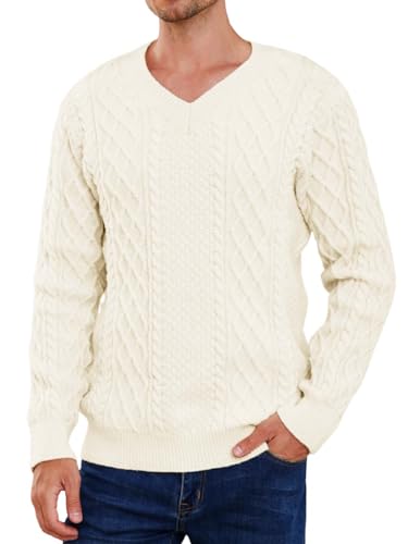Vinsekep Men's Irish Fisherman Sweaters Cable Knit...