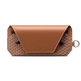VULKIT Leather Soft Glasses Case, Portable Eye Glasses Case for Women & Men, Slim Sunglass Case, Unisex Eyeglass Case, Fit Most Standard Eyeglasses and Sunglasses, Brown