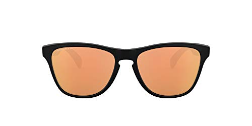 Oakley Youth OJ9006 Frogskins XS Square Sunglasses, Matte Black/Prizm Rose Gold Polarized, 53 mm