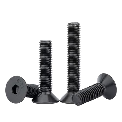 M2-M12 12.9グレード ブラック 六角ソケット皿頭フラットヘッドボルトセット コンピューター金属ネジ DIN7991 M5 M6(4mm,M2.5)