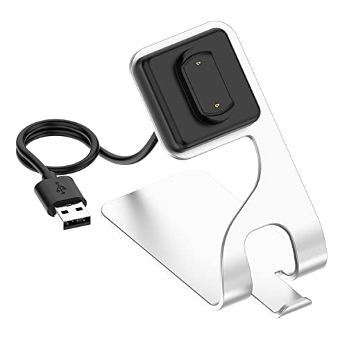 Kobmand Cargador Compatible con Amazfit GTR 4,Cargador Cable Reloj Inteligente Soporte Cargador Estación para Amazfit GTR4/Amazfit GTR4 Pro/Amazfit GTS3/Amazfit GTR3 (Plata) Cover