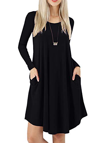 plain black casual dress