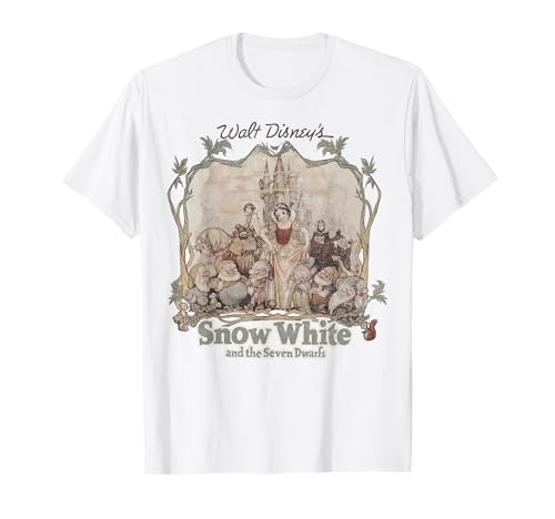 T-shirt Blanche-Neige et les Sept Nains vêtement vintage Disney portrait rétro mode homme femme