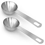 2 PCS 4 Teaspoon(20 mL | 20 cc | 4 Tsp | 1 1/3 Tablespoon) Stainless Steel Single Measuring Spoon, Easy to Use and Easy to Wash Metal Measuring Spoons Kitchen Gadgets for Cooking & Baking