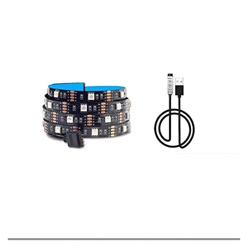 Tira de luces LED RGB 5050SMD de 0,5 m con USB y 3 pilas AA para decoración