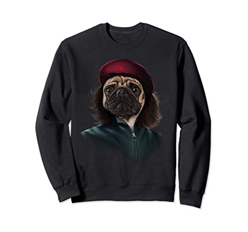 Perro pug personificado como Che Guevara Sudadera