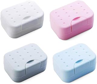 BangShou 4 Pack Soap Dishes with Lid, Travel Soap Holder, Easy Cleaning Soap Case for Bathroom, Shower and kitchen