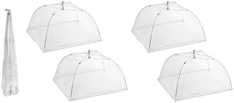 KOVOT Pop Up Mesh Screen Food Cover (4 Food Covers),White