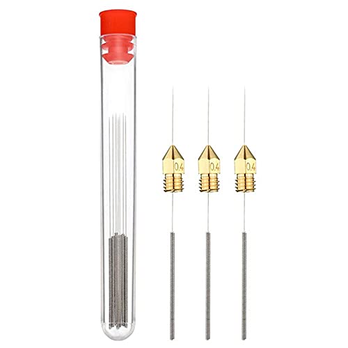 Lysee 3D Printer Parts & Accessories - 30 Pieces 3D Printer Extruder Nozzles 0.4mm MK8 Ender 3D Printer Extruder Nozzle with 42 Pieces 3D Printer Accessories - (Color: Silver Yellow)