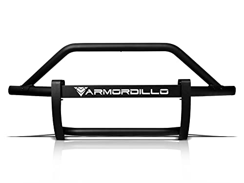 Image of Armordillo AR Pre-Runner Guard Compatible With 2022-2024 Chevy Silverado 1500 Pickup Truck|8724187|Matte Black|Round Tube|Modular Steel Bumper Grille Guard