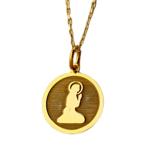 Collar de plata Virgen María de 24 mm para lucir a diario con cadena de 45 cm