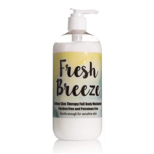 The Lotion Company 24 Hour Skin Therapy Lotion – Full Body Moisturizer with Aloe Vera – Paraben Free, Made in USA – Fresh Breeze Fragrance – 16 oz