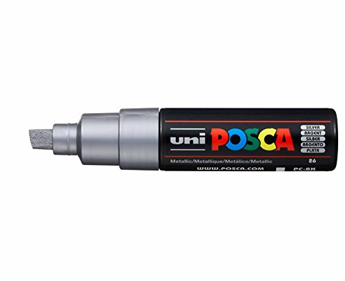 Image of Uni Posca Marker Pen 8mm Chisel Tip PC-8K - Color: Silver