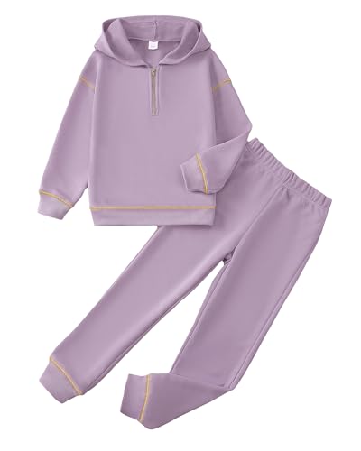 Girls Fall Winter Outfit Zipped Up Pocketed Hoodies Sweatpants Kid Jogger Set Activewear Tween Girl Trendy Clothes Size 11-12