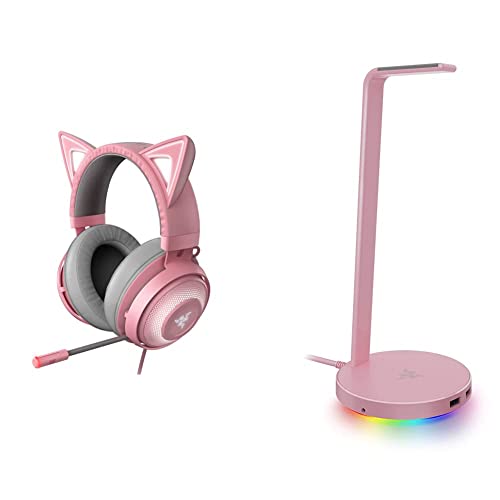 Razer Kraken Kitty Rgb Usb Gaming Headset + Base Station V2 Chroma: Quartz Pink #TOP27