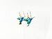 Blue Hummingbird Earrings Hand Painted with Gold Filled Ear Wires - Quality Handmade Gift