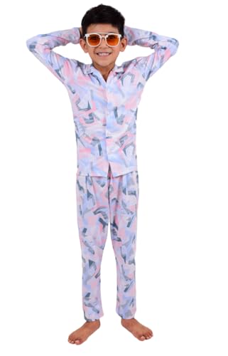 Image of 3BROS Kid's Pure Cotton Full Sleeves Night Suit /Dress for Boys /Girls Full Pajama & Top Sleep Suit Combo Set