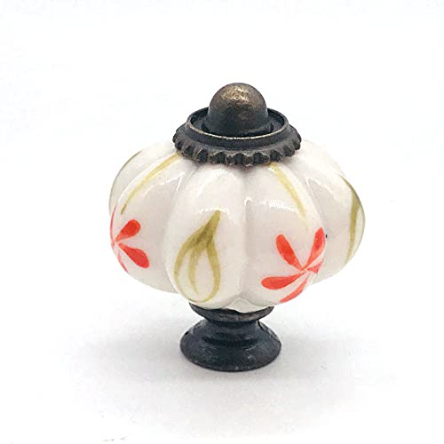 Tiradores de armario de zinc de cerámica de calabaza de 34 mm Tiradores de puerta de armario de cocina vintage Tiradores de cajón Tiradores de muebles de moda Herrajes, naranja