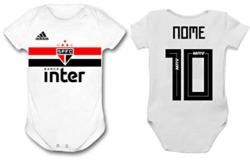 Body De Bebê - Camisa Do São Paulo C/Nome - Manga Curta