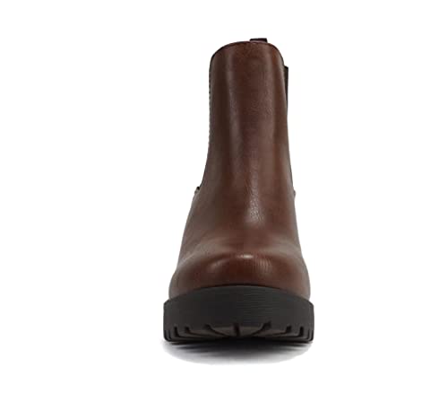 Image of Soda Top Shoes Jaber Ankle Boot W Lug Sole Elastic Gore and Chunky Heel