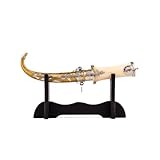 Treasures of Morocco Moroccan Dagger, Jambiya Handmade Black Handle Bone Knife Stainless Steel, Islamic Authentic Arabic