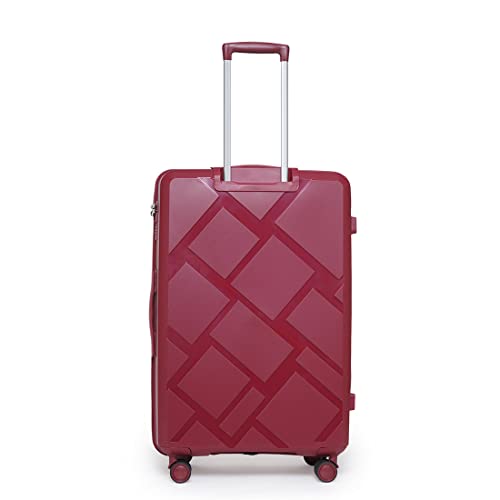 Image of SWISS MILITARY Star Lightweight Hard-Sided 24 Inch Medium Size Textured Travel Luggage Trolley Bag, Overnighter Suitcase Bags with Durable ABS Body & TSA Lock, Smooth 360 Spinner Wheels - Mauve