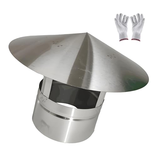 Cappa di ventilazione de acero INOX para chimenea y tubo de estufa de 21cm 2