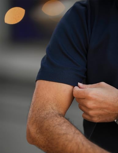 Image of COOFANDY Men's V Neck Short Sleeve Stretch Knit Polo Shirt