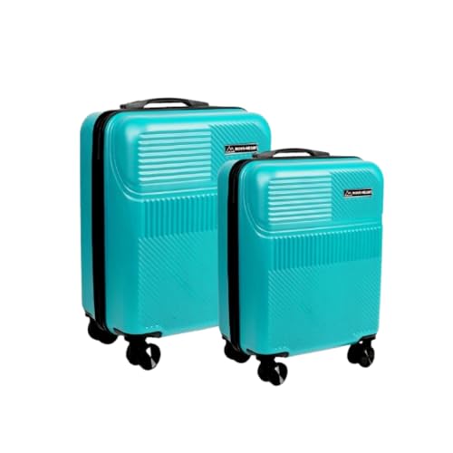 Image of Move-Meant VOYAGEWARE Small Cabin & Medium Check-in Suitcase | 55 Cm & 66 Cm | 360 Degree 8 Wheels Number Lock Polycarbonate S.Green Trolley Bag | Luggage for Travel - Pack of 2