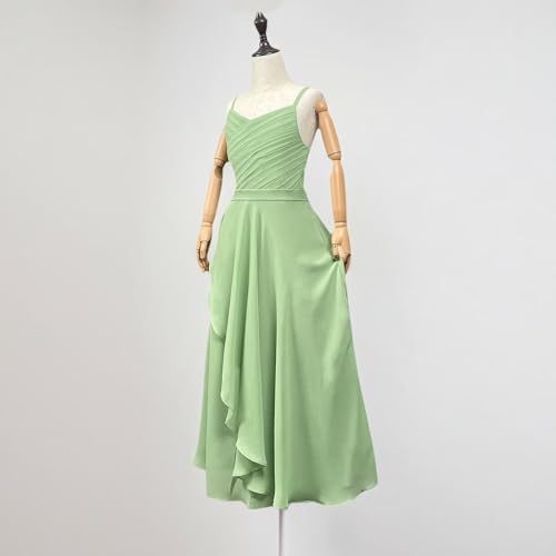 Girls Sleeveless Chiffon Dress Junior Bridesmaid & Flower Girl A-Line Halter Dresses Pageant Gown for Wedding Party4