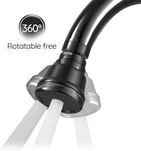 Kitchen Faucet Head 360° Rotatable Soild Brass Faucet Sprayer Head Replacement 3 Modes Anti-Splashing and Water-saving Faucet Sprayer Head for Kitchen and Bathroom(Rose gold)