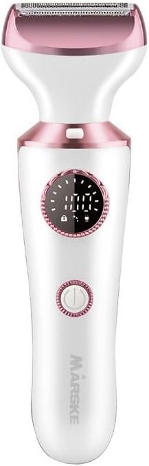 Electric Razor for Women, 4-in-1 Bikini Trimmer & Body Shaver for Face, Legs, Underarms, Pubic Hair, Rechargeable Wet/Dry Painless Hair Removal with LED Light & Travel Lock