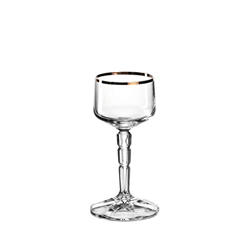 Leonardo Spiritii Bicchiere In Cristallo Con Bordo Dorato - 80/84/80 Mm - Eleganza Per La Tavola (1 Pezzo)