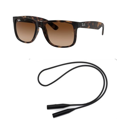 Ray-Ban RB4165 Sunglasses Bundle: RB 4165 JUSTIN 710/13 Rubber Light Havana and Universal Anti-slip Silicone Leash2