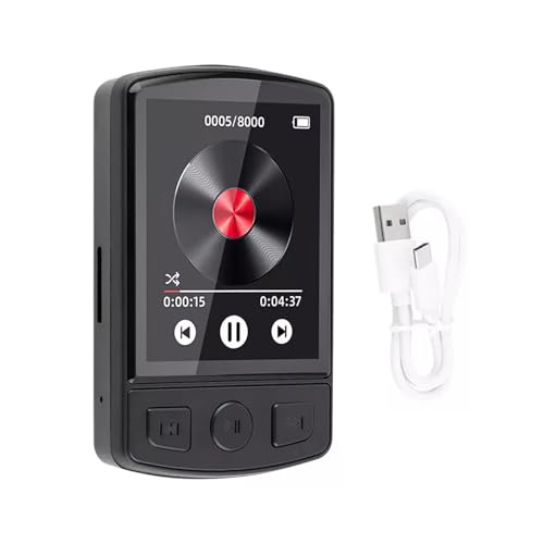 Bluetooth 5.0 MP3 Player Digital Lossless Audio Player with Music Video Picture E-Book Back Clip Design for Outdoor