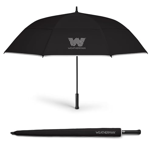 Weatherman Umbrella - Golf Lite Umbrella Extra Large Big Oversize Windproof for Golf Bag Push Cart w/UV Protection