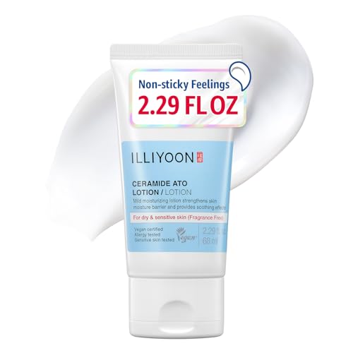 Illiyoon Ceramide Ato Lotion | Lightweight Moisturizer for Dry & Sensitive Skin, Barrier Repair for Face and Body, Mild for Babies, Vegan Certified, Korean Skincare, 2.29 fl.oz.