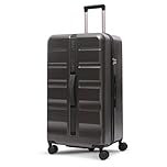 Aerolite Large 101L ABS Hard Shell Check in Checked Hold Travel Spinner Luggage Suitcase Trunk with 4 + 1 Wheels and TSA Approved Lock (Charcoal)