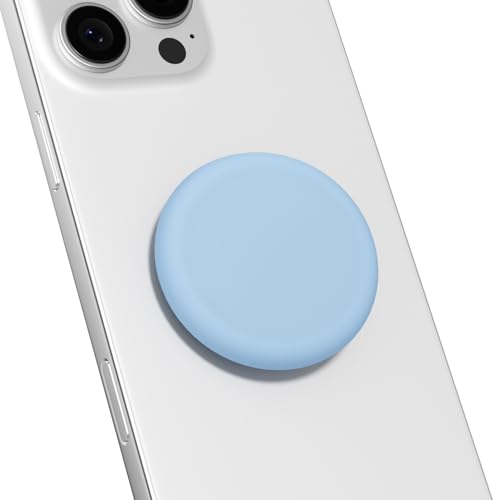 Svanove Silicone Adhesive Phone Grip Holder Cute Collapsible Stick on Cell Phone Grips Stand Kickstand for iPhone Samsung Slim Thin Matte Solid Color Soft Rubber Sticky Phones Grips Light Blue
