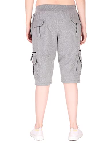 Image of UZARUS Womens Cargo Capri Shorts with 9 Pockets